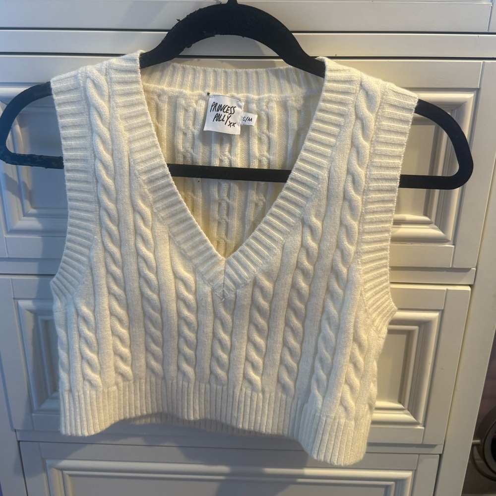 Princess Polly Cropped Sweater Vest Tank Top S/M